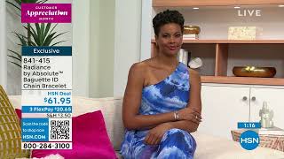 Radiance by Absolute Sterling Silver Baguette ID Chain B...