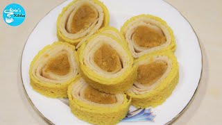 ডিম ছাড়া সুন্দরী রোল পাটিসাপটা পিঠা | Roll Patisapta Pitha | Bangladeshi Pitha Recipe