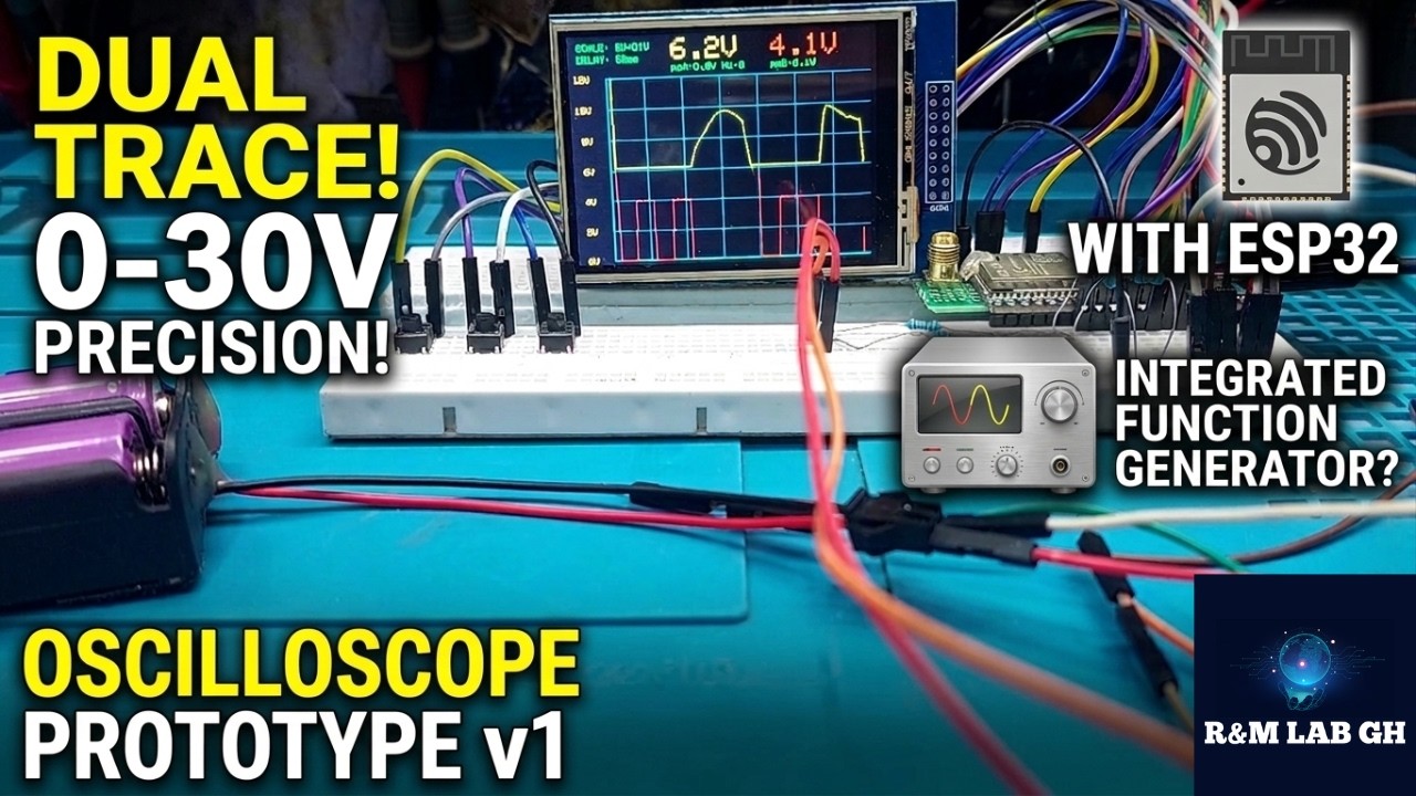 DIY ESP32 Dual Trace Oscilloscope: 0-30V Lab Prototype