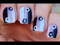 Black  white nails negative space flower nail art tutorial  manicure 2022