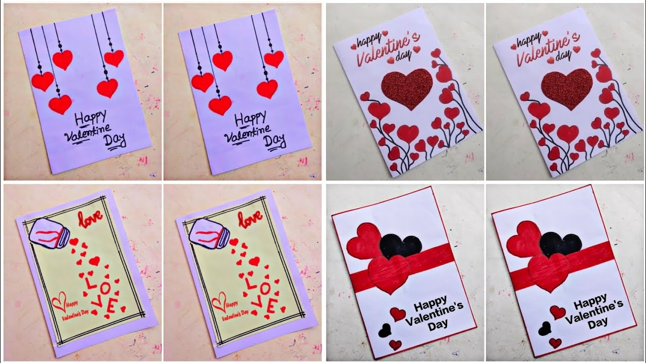 4 Easy Valentine's Special Greeting Card | How To Make Valentines Card | Valentine's Day Gift Making
