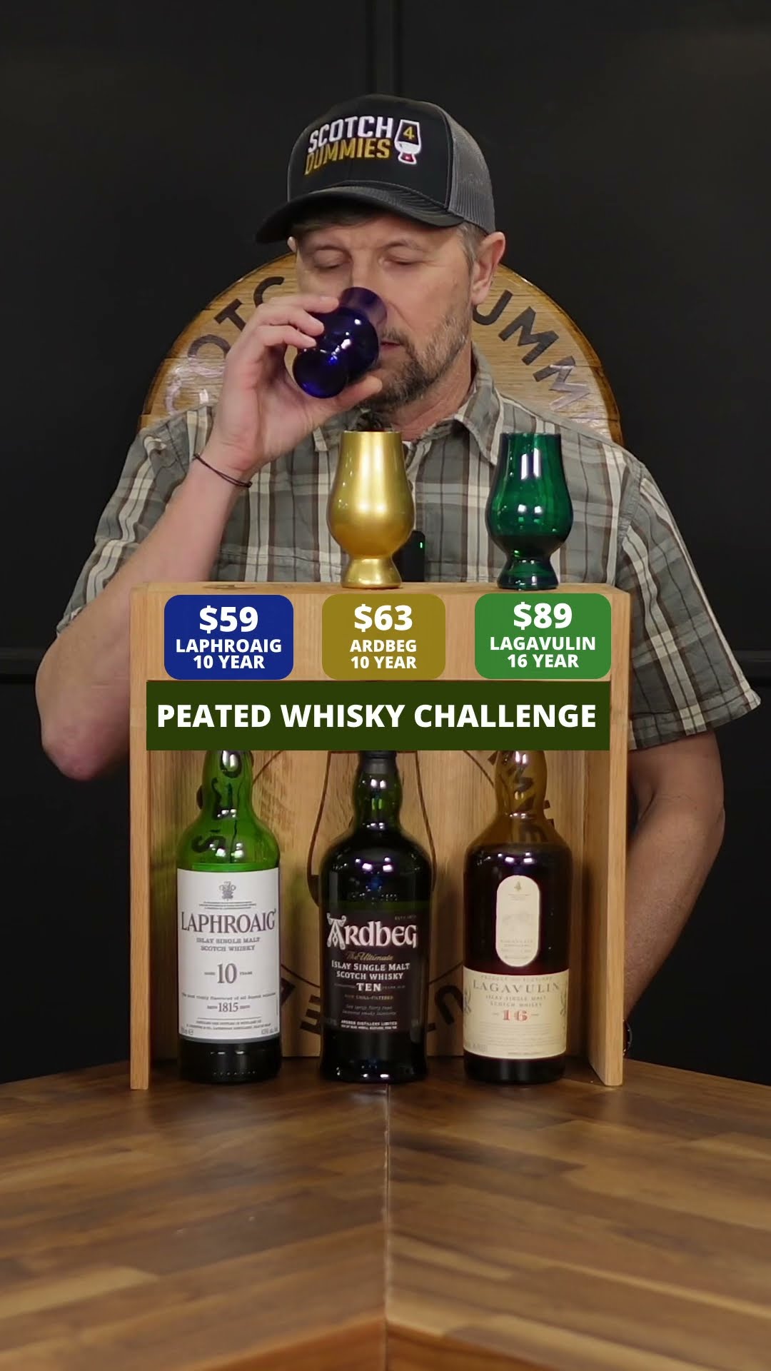 Peated Whisky Challenge Ardbeg 10, Lagavulin 16, Laphroaig 10