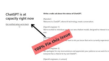 chat gpt is at capacity right now error | 100% Solve | Chat gpt sign in issue #chatgpt