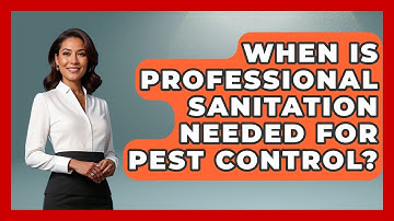 When Is Professional Sanitation Needed For Pest Control? - Insects and Invaders