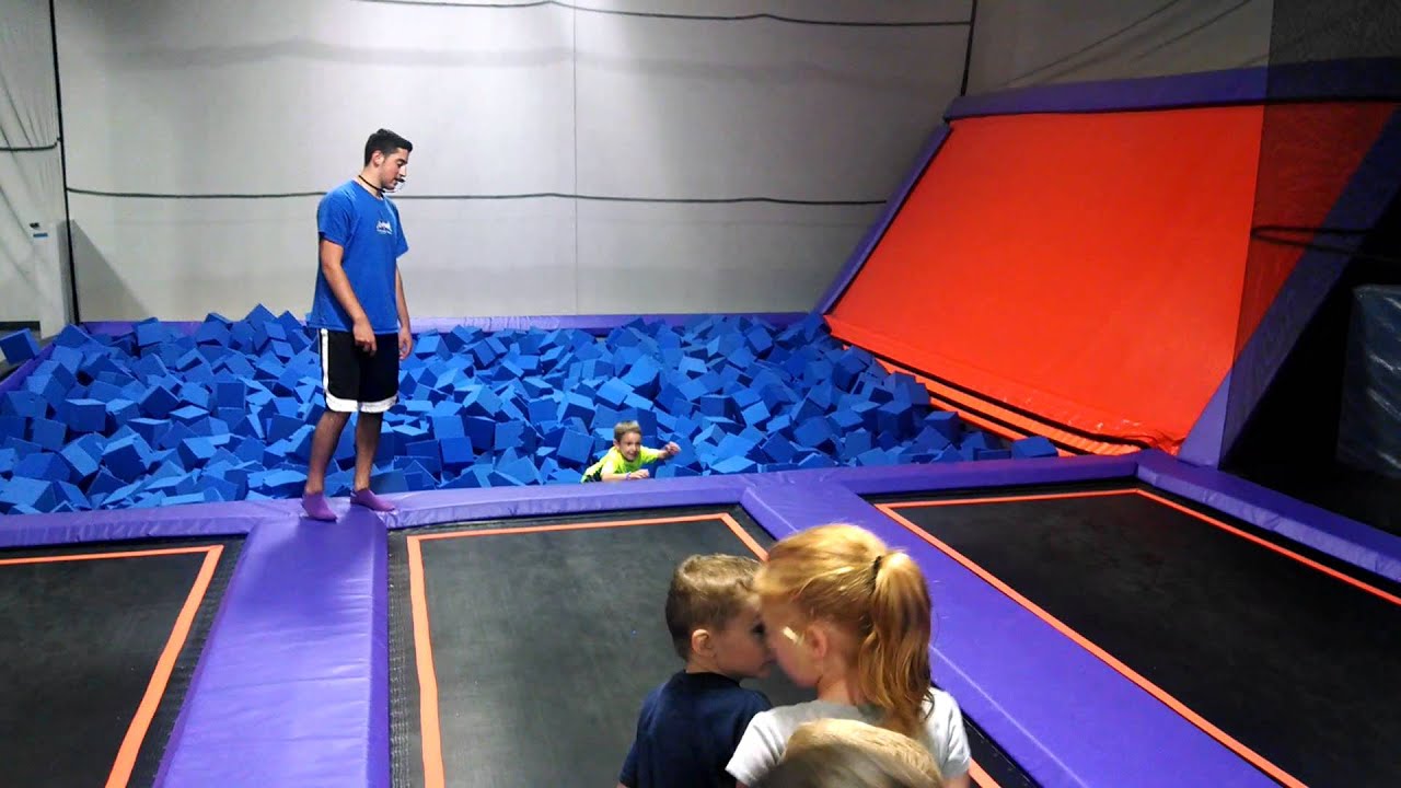 Cannonball!!! Brody jumping into the foam pit YouTube