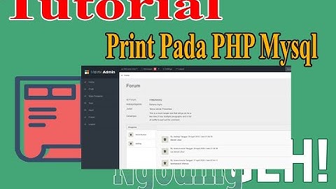 Tutorial Cara Membuat  Print Preview PHP & Mysql  Pada MasterCSS
