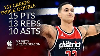 Kyle Kuzma 15 pts 13 rebs 10 asts vs Nets 21\/22 season