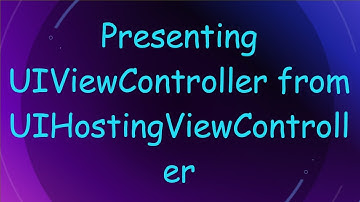 Presenting UIViewController from UIHostingViewController