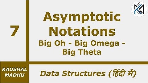 Asymptotic Notations - Big Oh - Big Omega - Big Theta [Hindi] | Kaushal Madhu