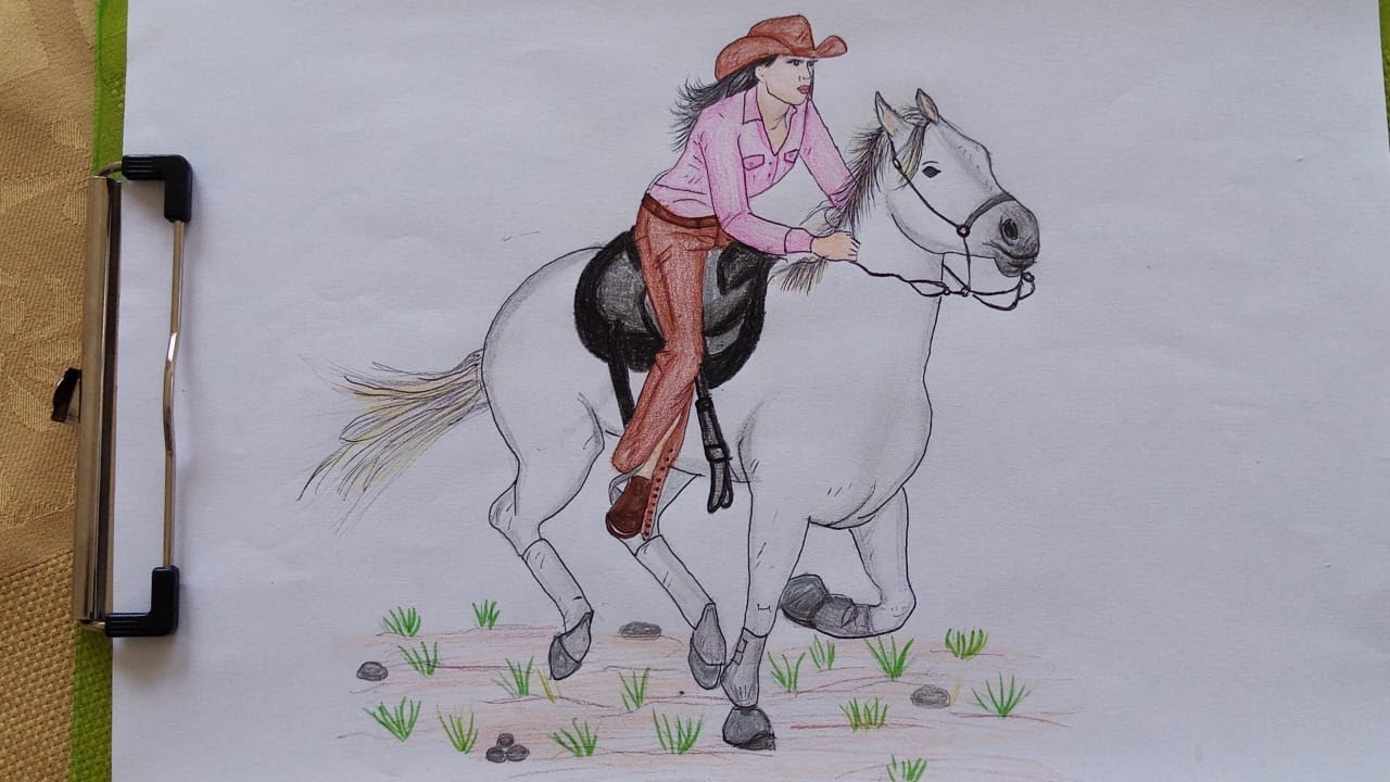 how-to-draw-a-girl-on-a-horse-youtube