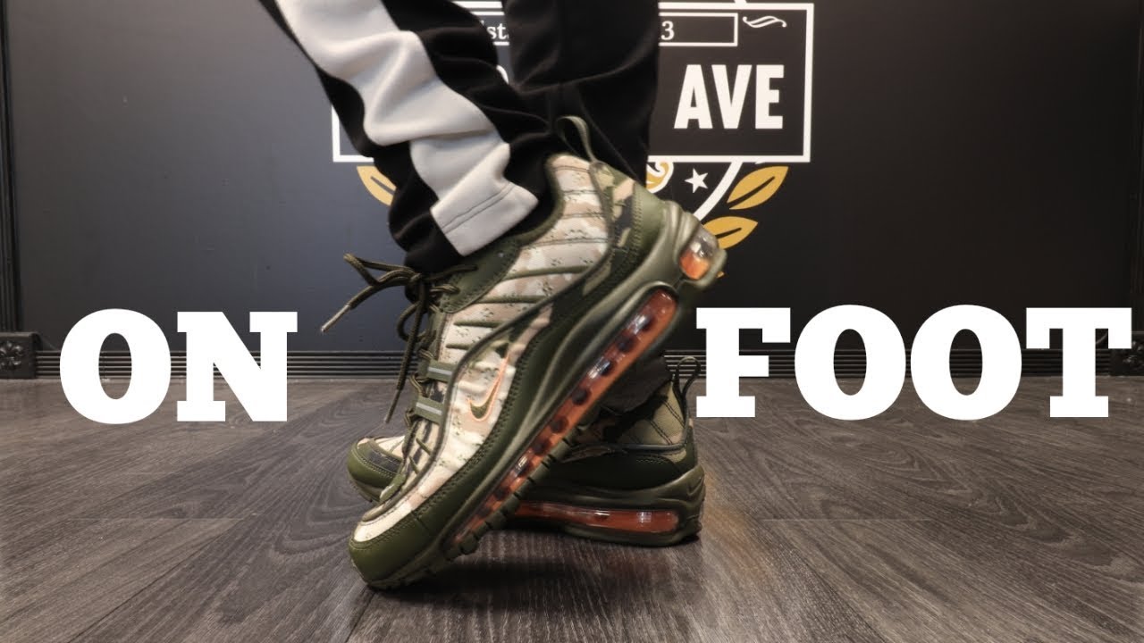 AIR MAX 98 DESERT CAMO ON FEET - YouTube