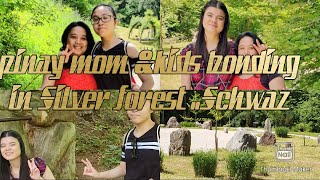 Pinay  mom with 2 daughters in silver forest