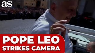 POPE LEO strikes camera operator during POPEMOBILE moment