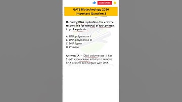 GATE 2026 Biotechnology Important Question 03 | Biodotcom | #gate2026 #gatebiotechnology
