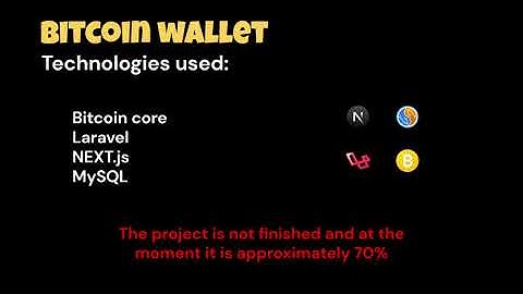 Bitcoin wallet | Laravel, NEXT.js, Bitcoin Core, MySQL