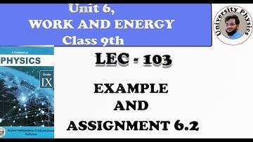 Example and assignment 6.2 class 9 physics kpk text board | extension exercise 6.1 class 9 kpk board
