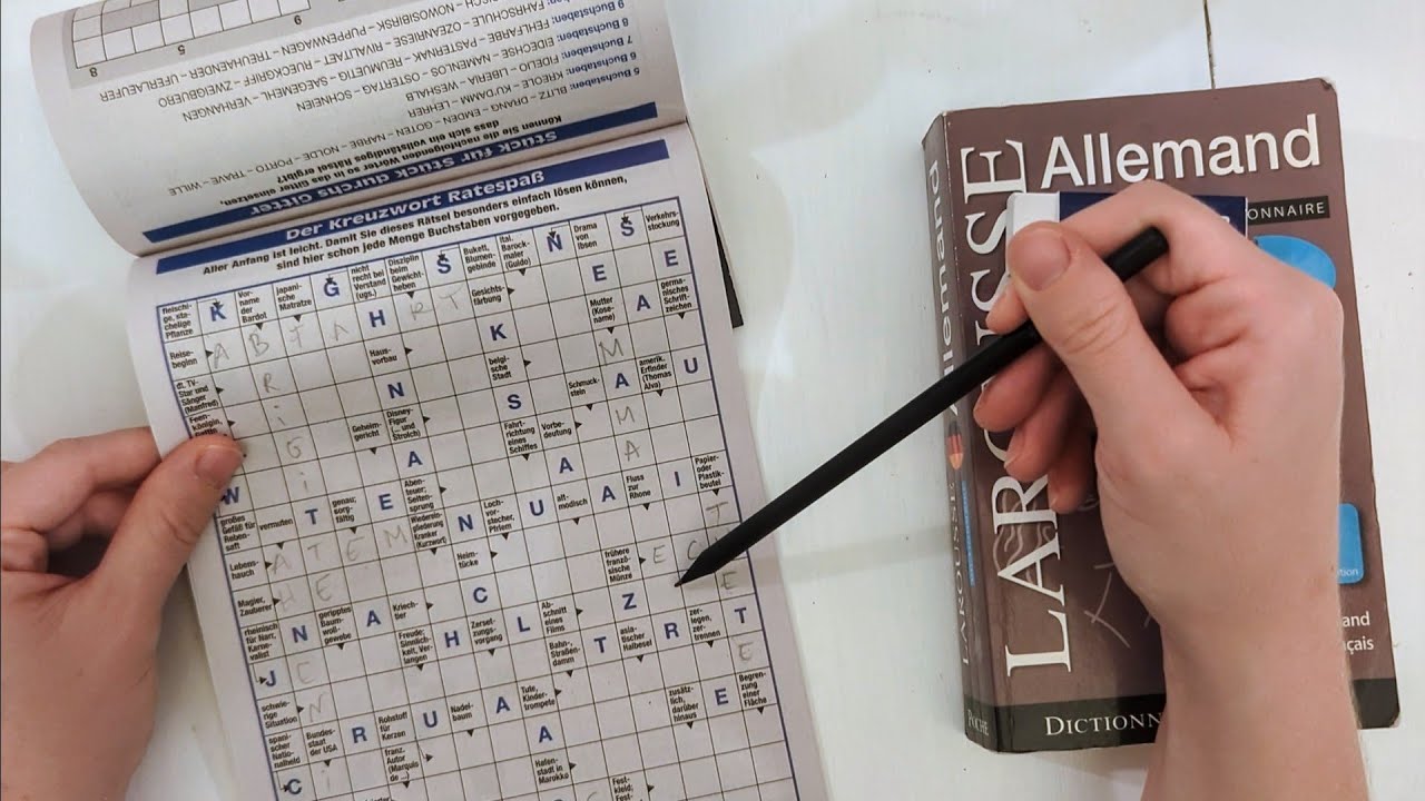 Kreuzworträtsel ASMR (französischer Akzent) - Deutsch soft spoken / Crosswords german french accent