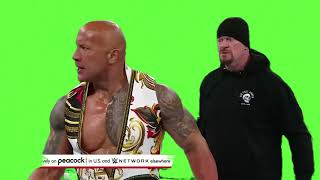 The Undertaker Chokeslams The Rock WrestleMania XL Green Screen