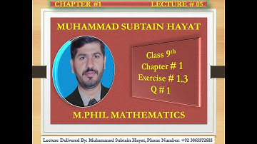 Lecture No 05/Exercise 1.3 Class 9 Math/Q No 1/Addition and Subtraction of matrices