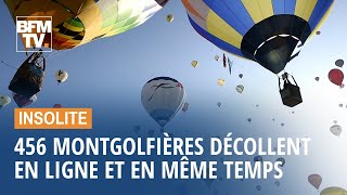 Plus de 400 montgolfières ont décollé en simultané à Chambley en Meurthe-et-Moselle