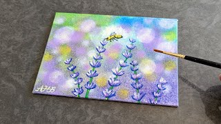 Lavender painting ideas / how to paint a Bokeh background / painting tutorial for beginners 43