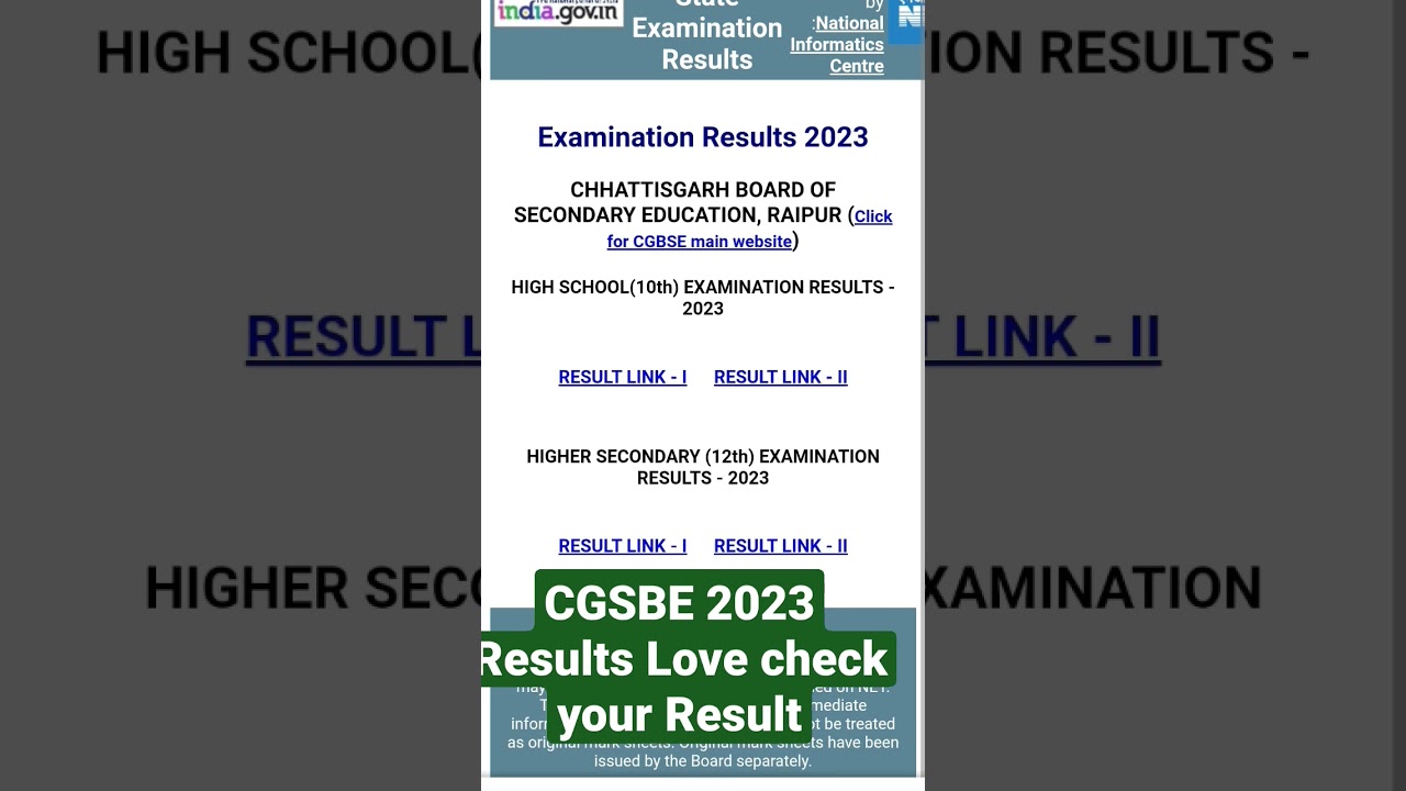 Chhattisgarh Board Result 2023 Direct Link  2023 Visit biharresult.net now 