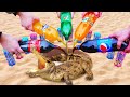 Mentos VS Coca Cola, Sprite, Monster, Fanta, different Toy Crocodile and Mentos in Big underground