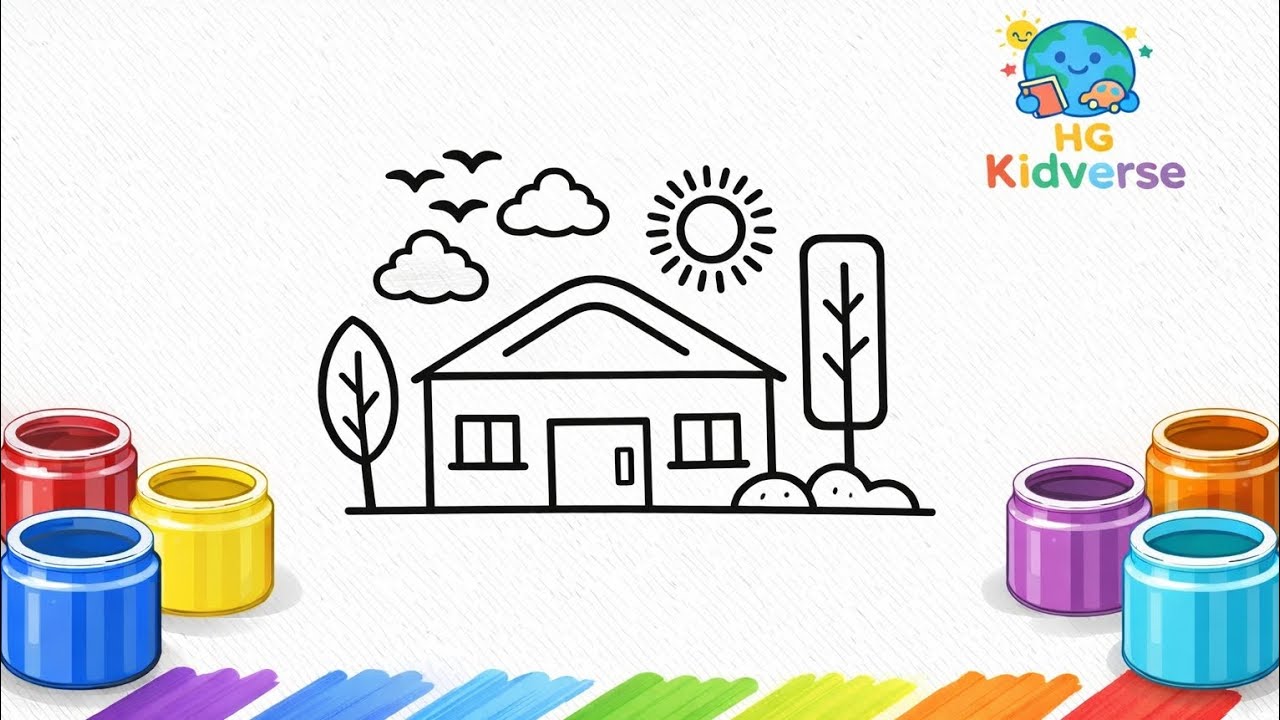 House Coloring for Kids 🏠 | Learn Colors with Fun | HG Kidverse 