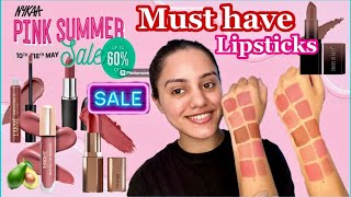 Nykaa pink summer sale lipstick recommendations😍 Must have lipsticks from nykaa | kp styles