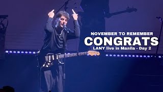 Congrats - LANY (November to Remember 2022 Manila)