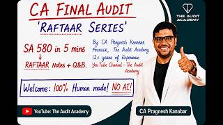 Raftaar SA 580 English CA Final in 5 mins | Audit by CA Pragnesh Kanabar