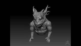 3d creature lizardman turntable Zbrush