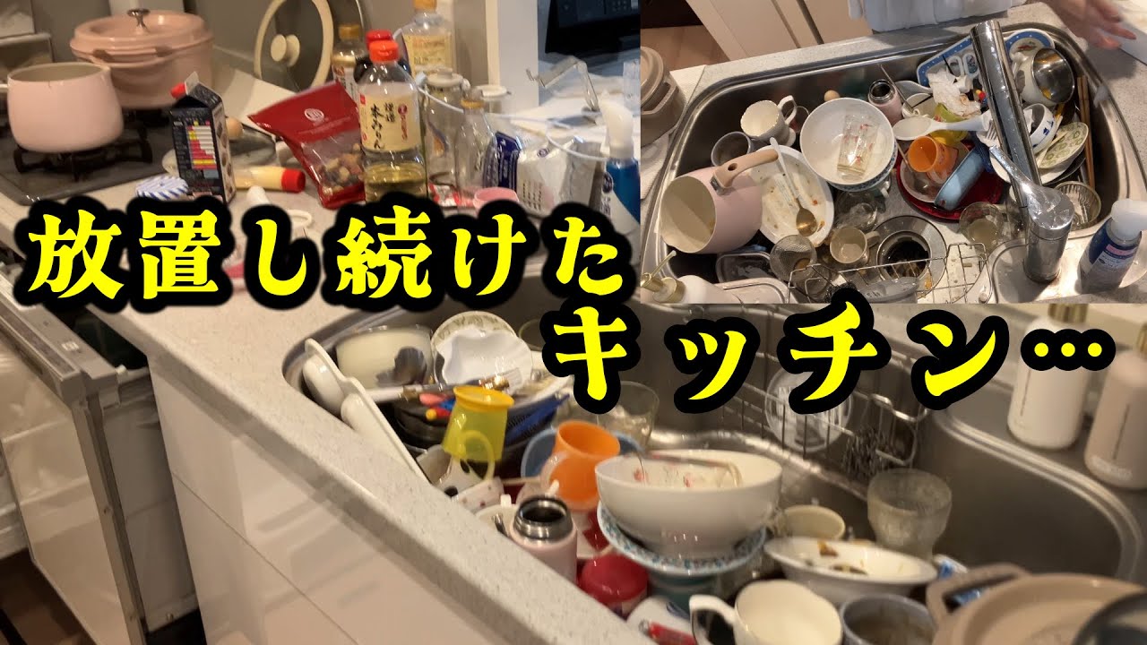 生活音多め】黙々と大量の皿洗いとキッチンリセットする日 - YouTube