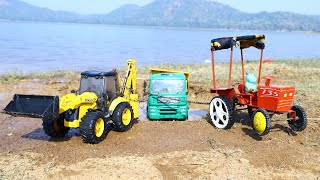 Dumper Truck Accident Pulling Out Jcb 5Cx And Hmt Tractor ? Tata Tipper | Cartoon Jcb | Cs Toy