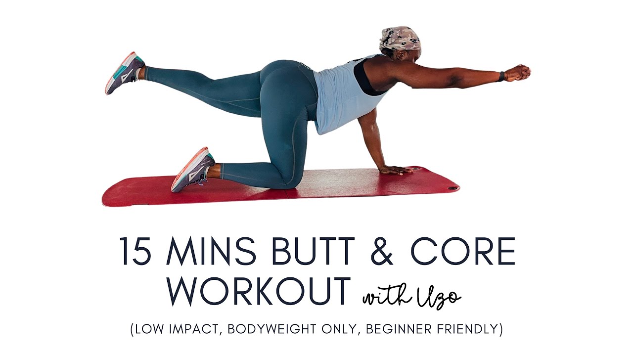 15 MINUTES BUTT & CORE WORKOUT | BEGINNER FRIENDLY | KNEE FRIENDLY ...