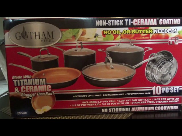 Gotham Steel Stackmaster 10-Piece Stackable Red Cookware Set