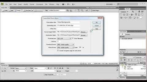 Dreamweaver  Create a Web Photo Album Gallery   Tutorial 360p