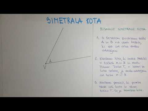 Video: Kaj je simetrala kota?
