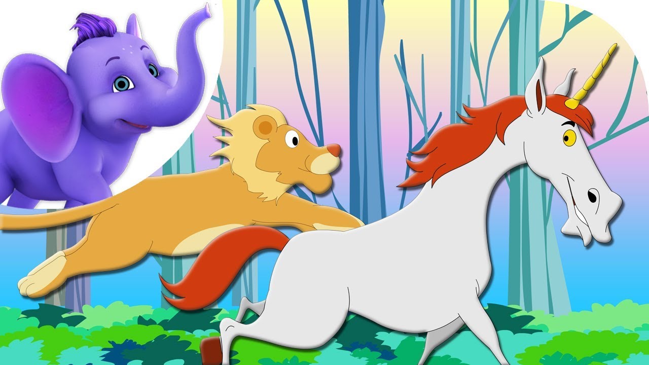 The Lion and the Unicorn - Nursery Rhyme with Lyrics & Karaoke Version 