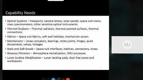 Lunar Surface Science Workshop: Dust and Regolith: M. Johansen