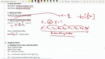 Lecture 25 : Image Restoration (Filtering Techniques)