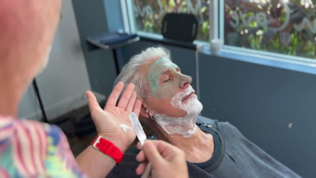 Relaxing hot towel shave in Southeast Florida. YouTube