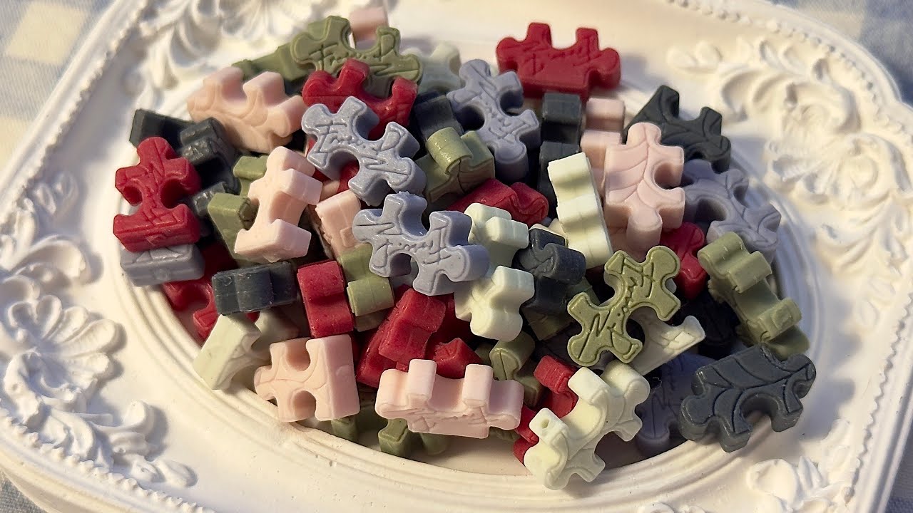 Восковые фигурки в форме пазла и милые штампы