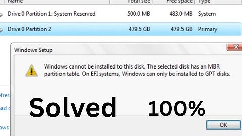 Windows cannot be installed to this disk. the selected disk has an MBR partition table.