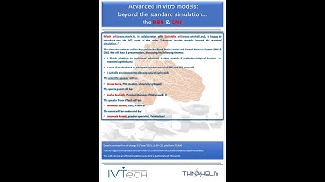 Advanced in vitro models: beyond the standard simulation... BBB & CNS