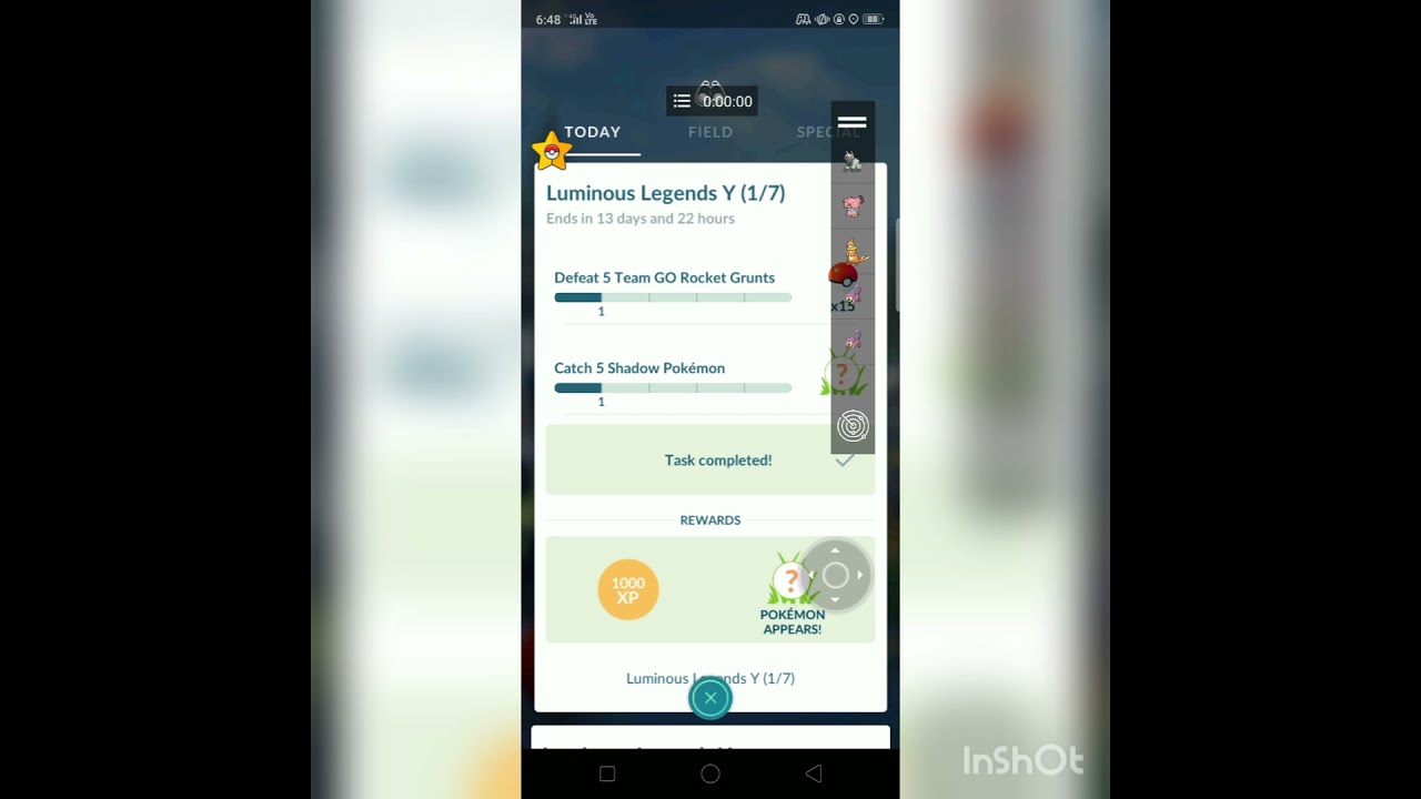 Pokemon go Luminous legends y task