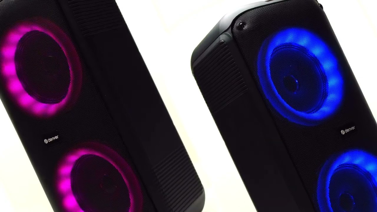 Denver BPS-354 Bluetooth Party Speaker with LED light effects - YouTube
