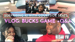 Surprising Ki with Courtside seats to the Bucks Game + Q&A VLOG!!