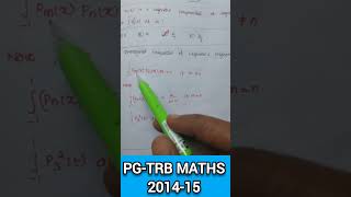 Pg-trb, Maths, 2014-15, Differential Equation, Legendre Polynomial