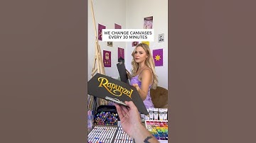 WE CHANGE CANVASES EVERY 30 MINUTES💜THEME: #RAPUNZEL 🩷 DO U LIKE MORE 1 OR 2? #tangled #art #short